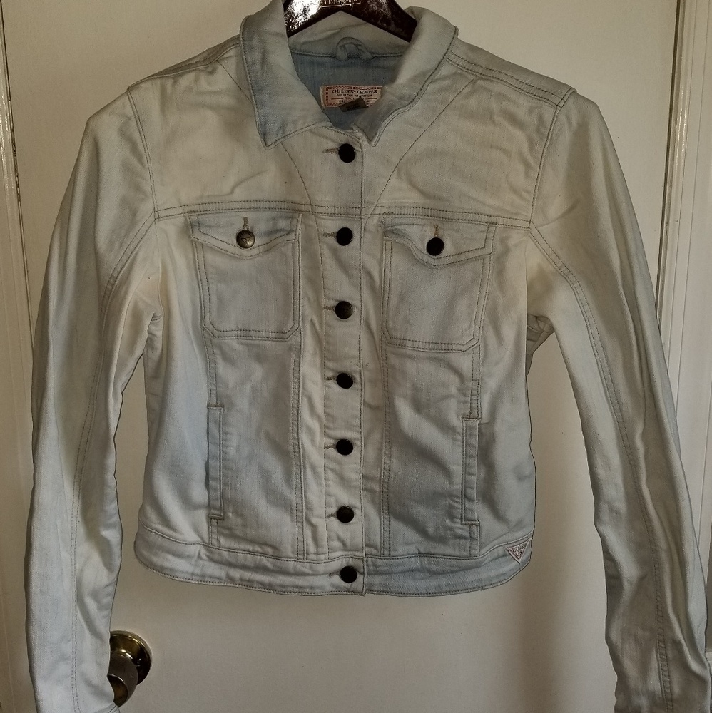 GUESS DISTRESSED DENIM JACKET  SZ MED
